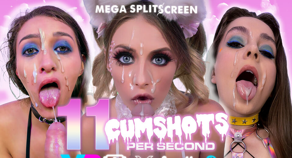 Mega Splitscreen - 11 Cumshots Per Second - VR Porn Videos